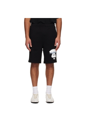 AAPE by A Bathing Ape Black Moonface Logo Sweat Shorts