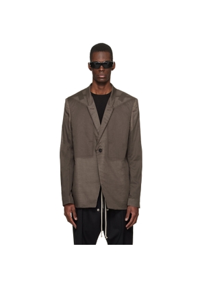 Rick Owens Brown Temple Fogpocket Soft Soft Blazer