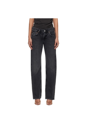 AGOLDE Black Low Rise Slim Jeans