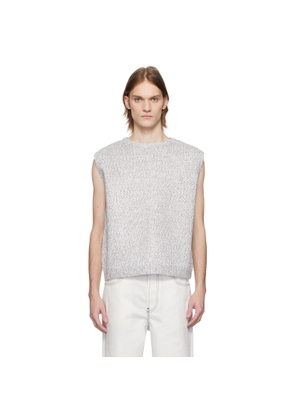 Karmuel Young Gray Crew Neck Knit Vest