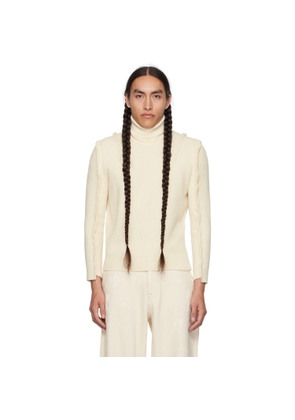 R13 Off-White Flat Sleeve Turtleneck