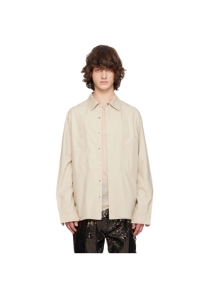 Rick Owens Beige Temple Fogpocket Overshirt