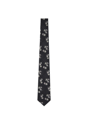 YOHJI YAMAMOTO Black Flower Plaid JQ Derby Tie