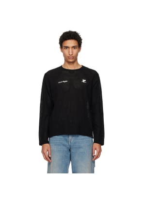 Courrèges Black Printed Mesh T-shirt