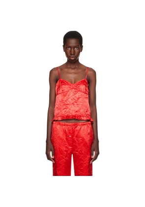 Meryll Rogge Red Creased Satin Slip Camisole