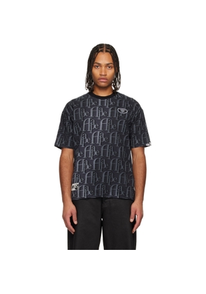 AAPE by A Bathing Ape Black Moonface Logo Monogram T-shirt