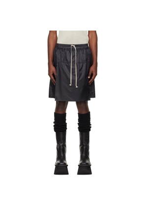 Rick Owens Moncler + Rick Owens Black Kilt Shorts