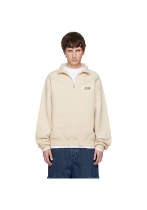 JACQUEMUS Beige 'The Gros Grain' Zipped-Rollneck Sweatshirt