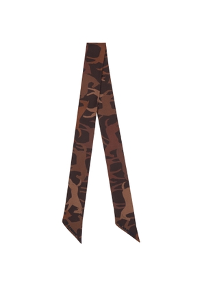 Jil Sander Brown Printed Silk Scarf