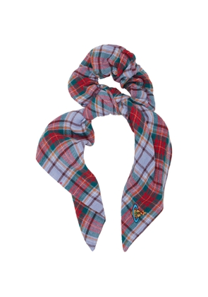 Vivienne Westwood Purple & Red Tartan Large Scrunchie
