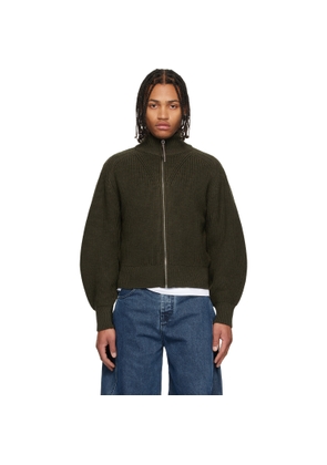 JACQUEMUS Green 'Le Cardigan Zippe Merino' Track Jacket