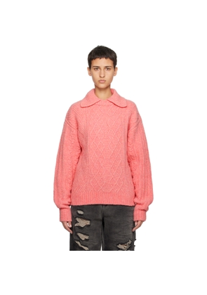 ADER error Pink Erete Long Sleeve Polo