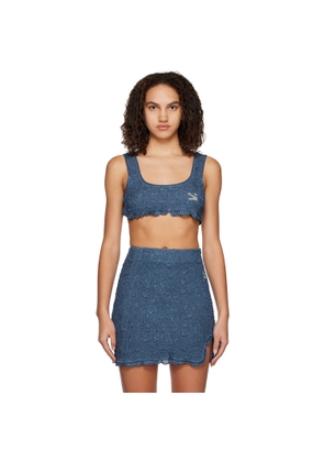 Yuzefi Blue Cropped Tank Top