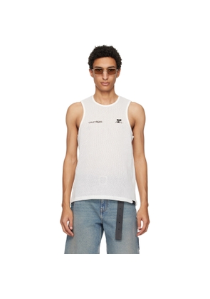 Courrèges White Printed Mesh Tank Top