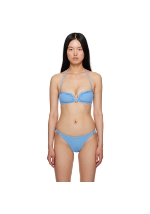 Nanushka Blue Manou Bikini Top