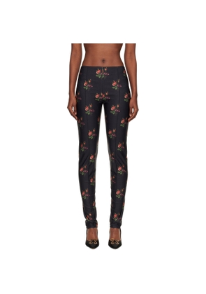 Meryll Rogge Black Floral Jersey Leggings