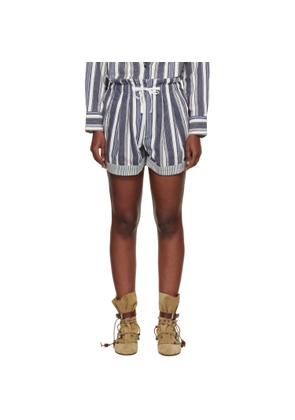 Isabel Marant Etoile Navy & Off-White Nirma Summer Striped Shorts