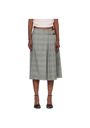 BALMAIN Black & White Prince Of Wales Jacquard Midi Skirt