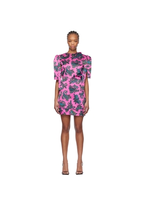 Meryll Rogge Pink Sleeveless Draped Minidress