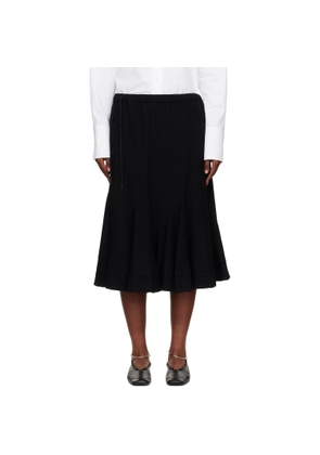 YOHJI YAMAMOTO Black Eringi Midi Skirt