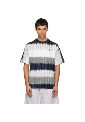 BAPE Black & White Drip Stripe One Point T-shirt