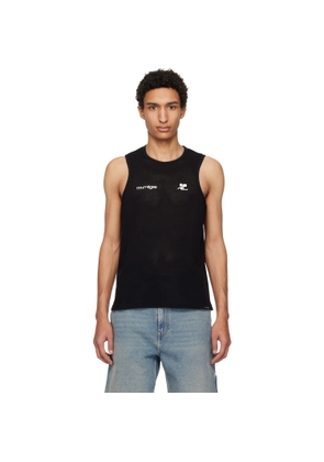 Courrèges Black Printed Mesh Tank Top