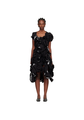 YOHJI YAMAMOTO Black & Gunmetal Cut-Out Midi Dress