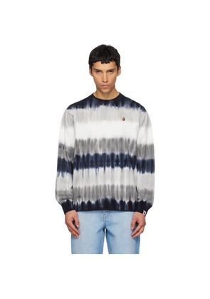 BAPE Black & White Drip Stripe LS T-shirt