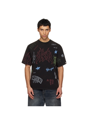 BAPE Black Overall Print Relaxed Fit T-shirt