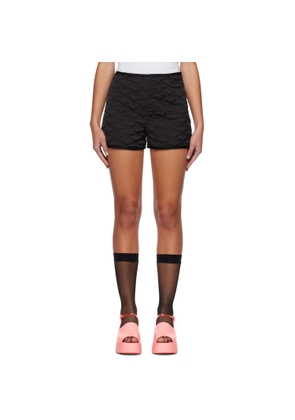 Anna Sui Black Quilted Hearts Shorts