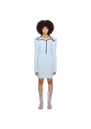 Y/Project Blue Ruffle Necklace Minidress