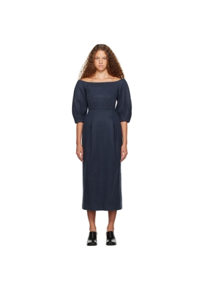 Gabriela Hearst Navy Majano Midi Dress