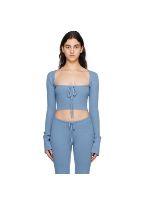 GUIZIO Blue Bow Sweater