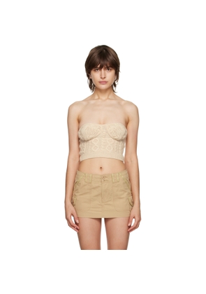 GUIZIO Off-White Strapless Tube Top