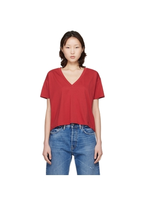 Loulou de Saison Red 'Faaa LDS' V-neck T-shirt