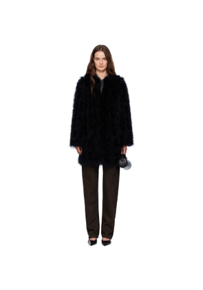 Yves Salomon Black Long Feather Coat