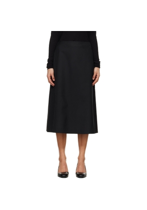 TONYWACK Black Wool Midi Skirt