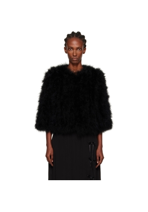 Yves Salomon Black Short Feather Jacket