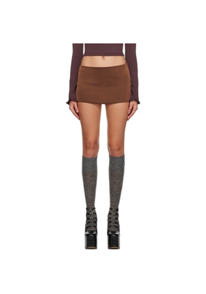 GUIZIO Brown Zip Miniskirt