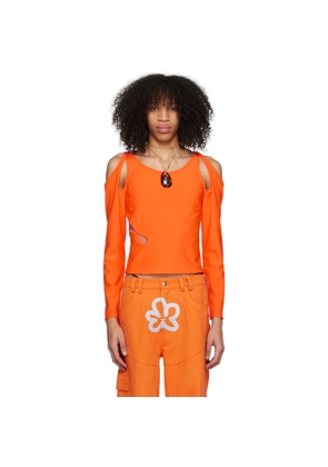 Marshall Columbia Orange Cutout Long Sleeve T-Shirt