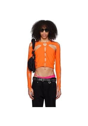 Marshall Columbia Orange Cutout Long Sleeve T-Shirt
