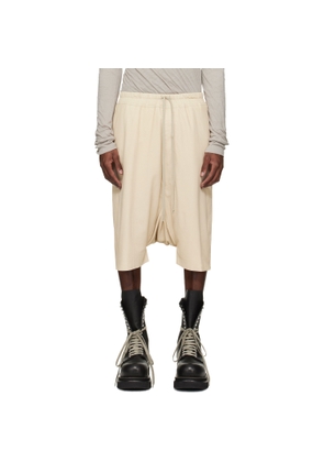 Rick Owens Beige Temple Rick S Pods Leather Shorts