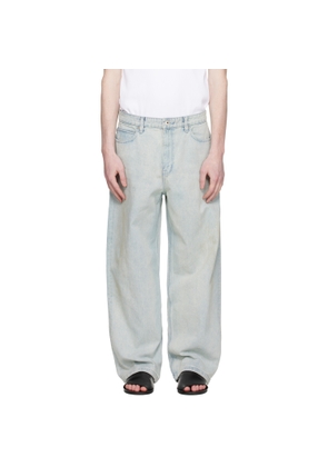 COOR Blue Straight Cut Sand Washed Jeans