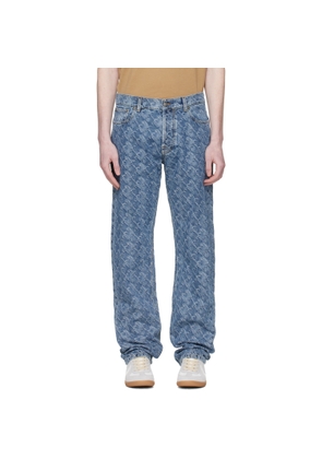 Lanvin Blue Lunar Year Jacquard Jeans