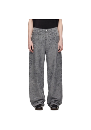 AMIRI Gray MA Quad Bandana Baggy Jeans