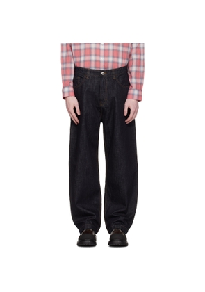 COOR Navy Washed Baggy Fit Jeans