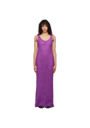 Moschino Purple Self-Tie Maxi Dress