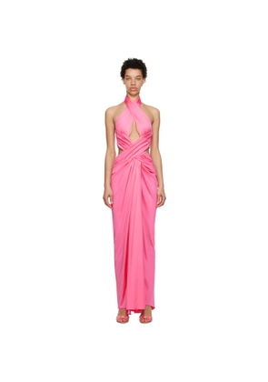 Moschino Pink Draped Maxi Dress