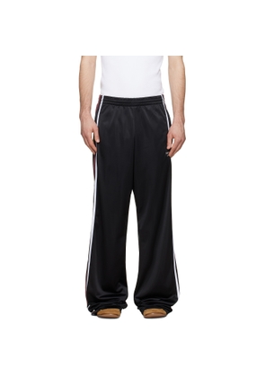 Martine Rose Black & Burgundy Wide Leg Track Pants