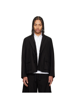 sacai Black Cotton Typewriter Blazer